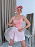 CORRUGATED shorts + belt GIFT "AMELIA" - soft pink